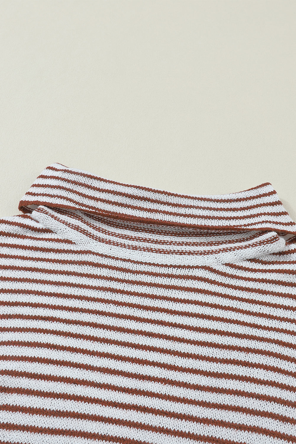 Brown Striped Turtleneck Loose Sweater Melody Wear™️