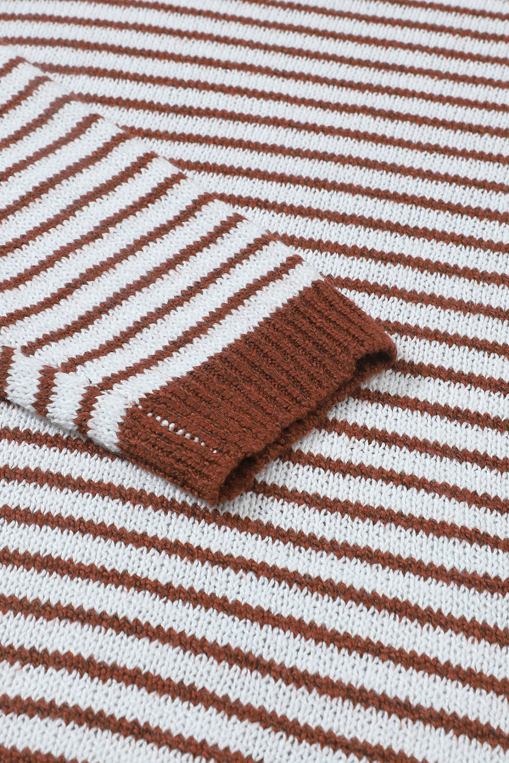 Brown Striped Turtleneck Loose Sweater Melody Wear™️