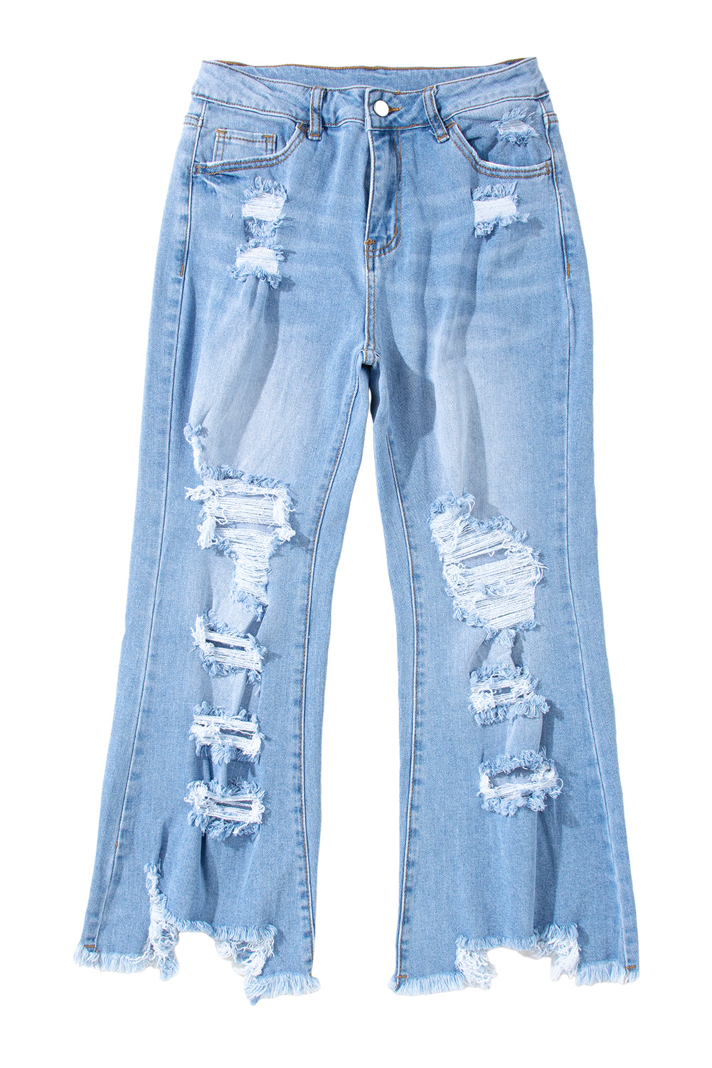 Sky Blue Heavy Destroyed High Waist Jeans Melody Wear™️
