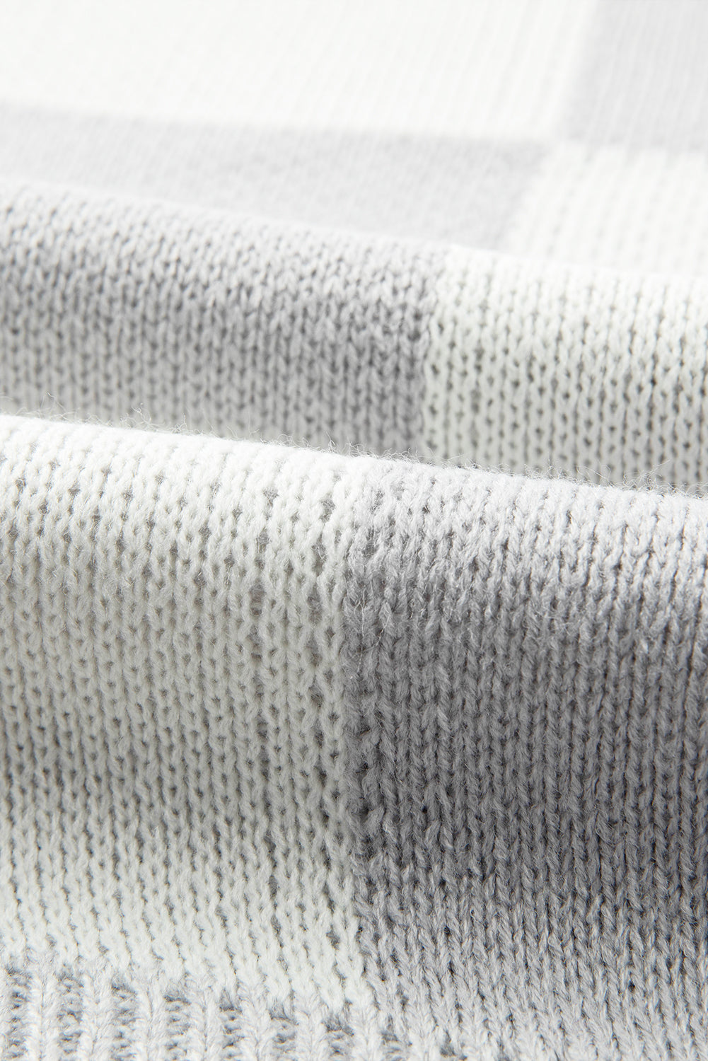 Medium Grey Checkered Print Drop Shoulder Sweater Melody Wear™️