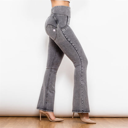 High Waist Dark Thread Grey Flare Jeans Melody Wear™️