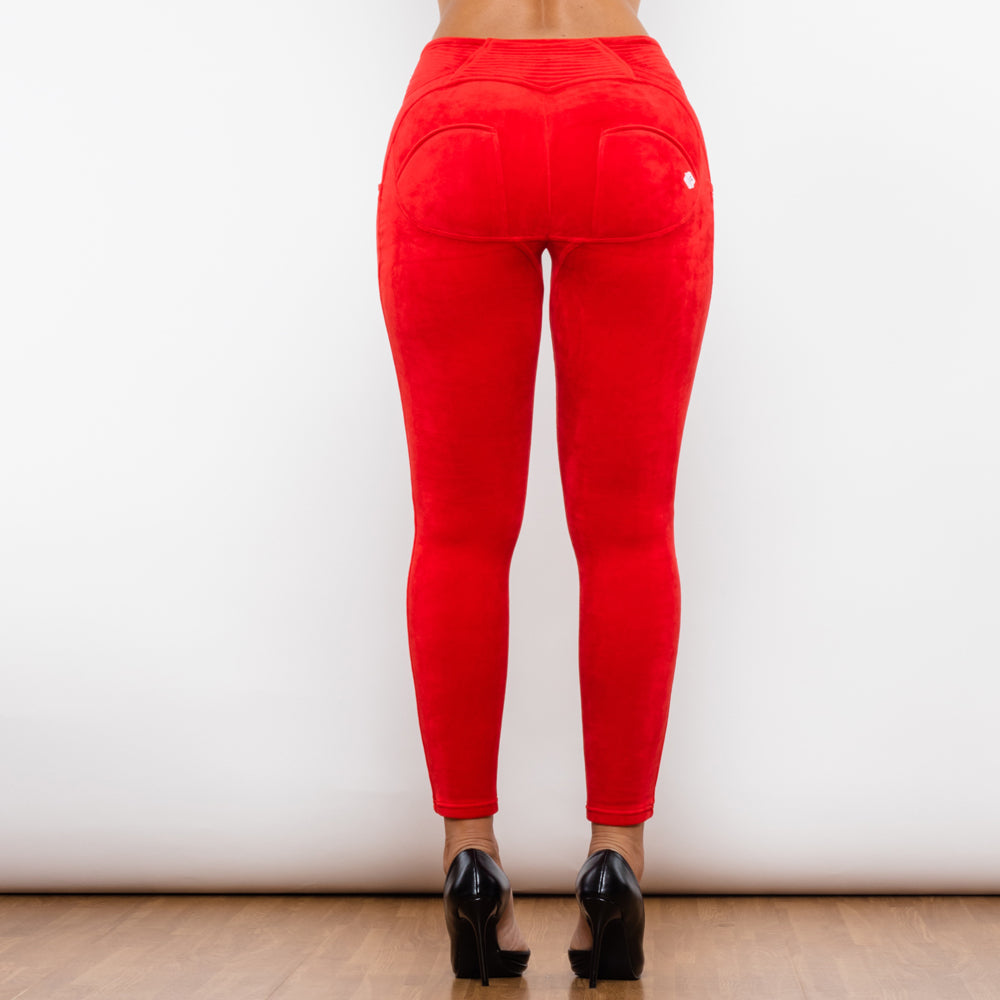 Red Chenille High Waist Lifting Leggings Melody Wear™️