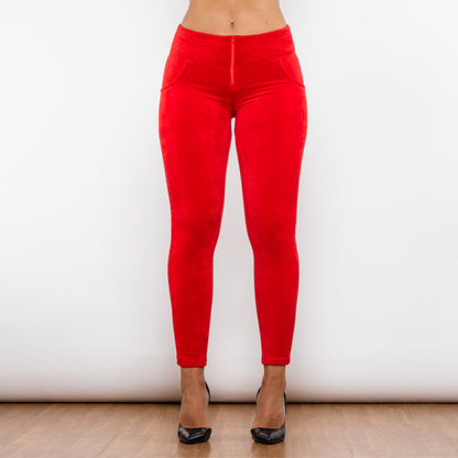 Red Chenille High Waist Lifting Leggings Melody Wear™️