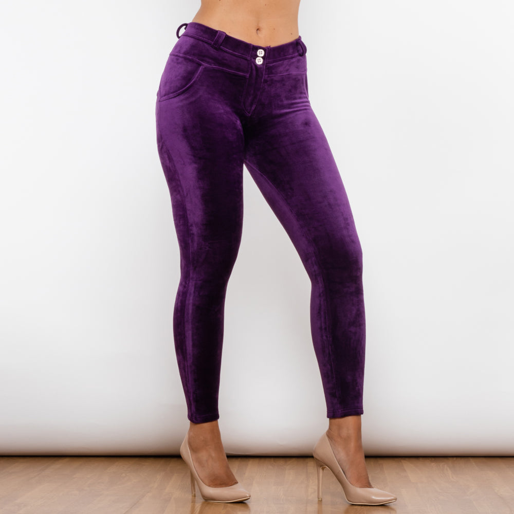 Purple Chenille Middle Waist Lifting Leggings Melody Wear™️