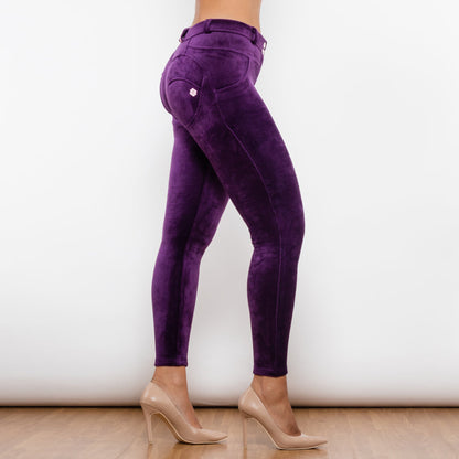 Purple Chenille Middle Waist Lifting Leggings Melody Wear™️