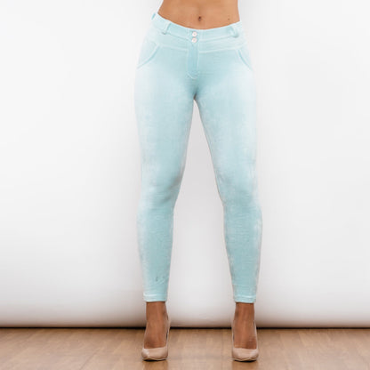 Emerald Green Chenille Middle Waist Lifting Leggings Melody Wear™️
