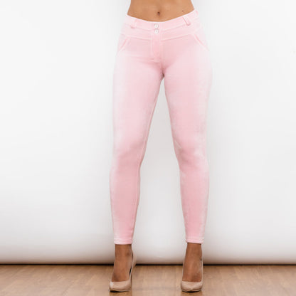 Pink Chenille Middle Waist Lifting Leggings Melody Wear™️