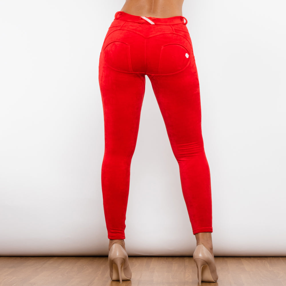 Red Chenille Middle Waist Lifting Leggings Melody Wear™️