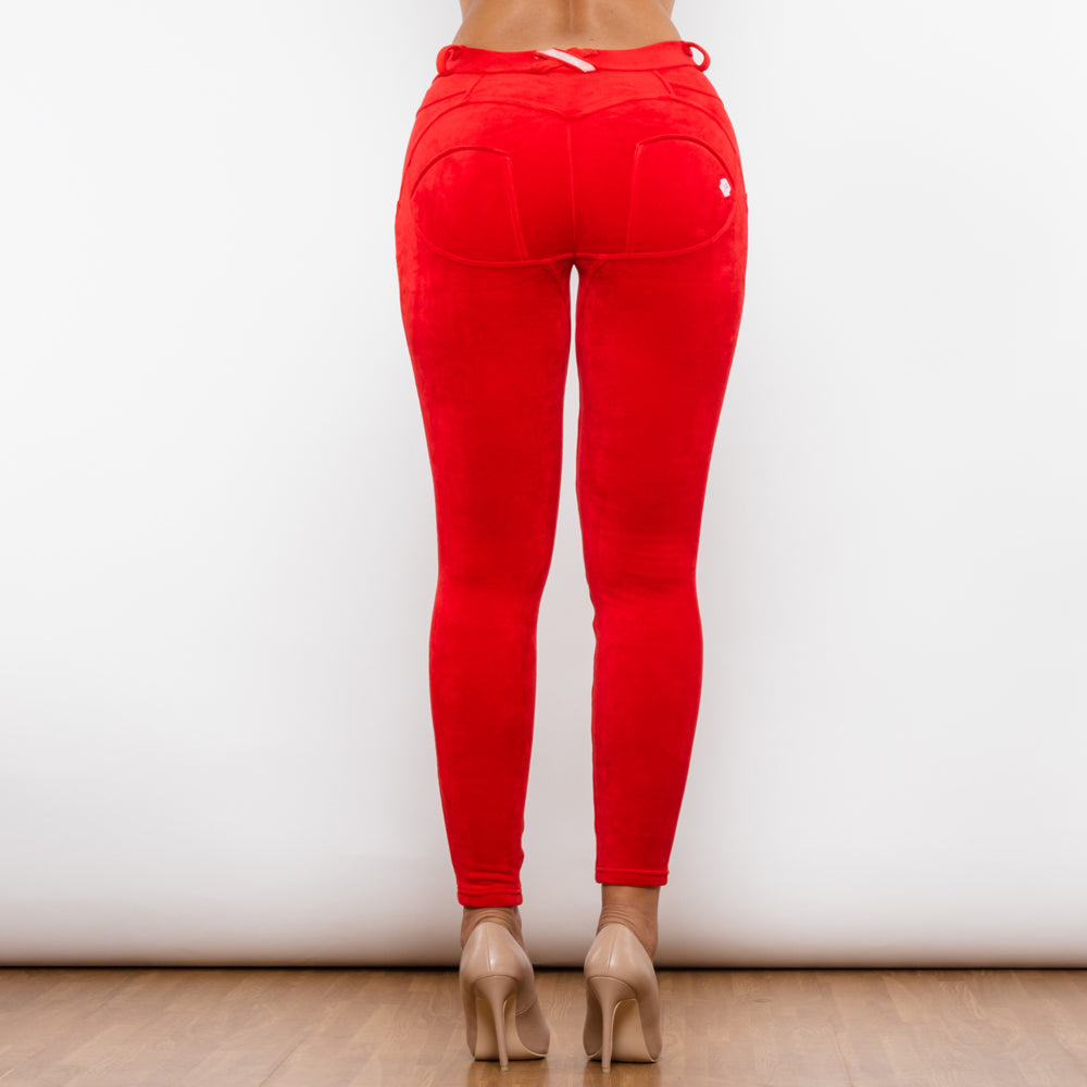 Red Chenille Middle Waist Lifting Leggings Melody Wear™️