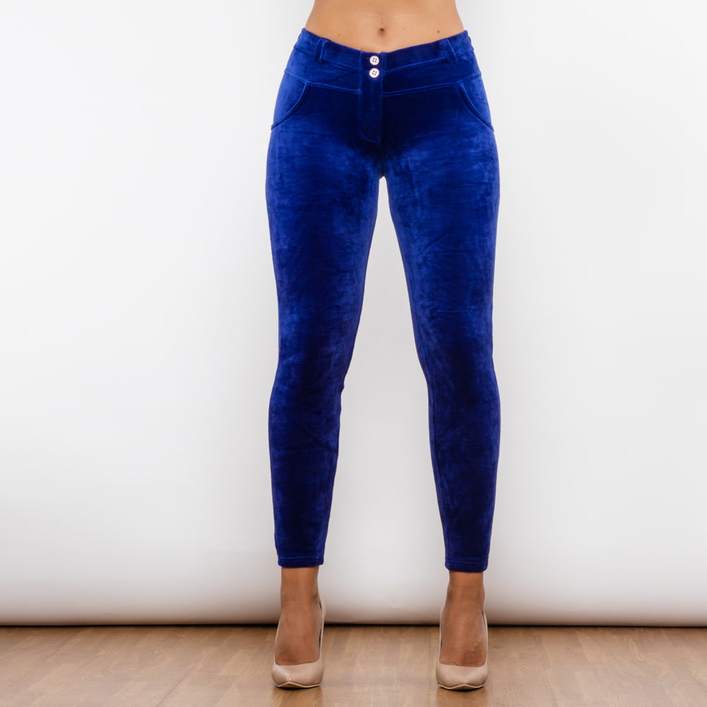 Blue Chenille Middle Waist Lifting Leggings Melody Wear™️