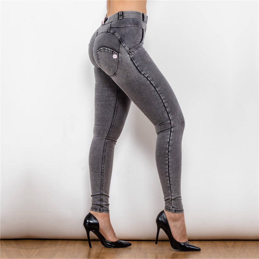Middle Waist Dark Thread Grey Jeans Melody Wear™️