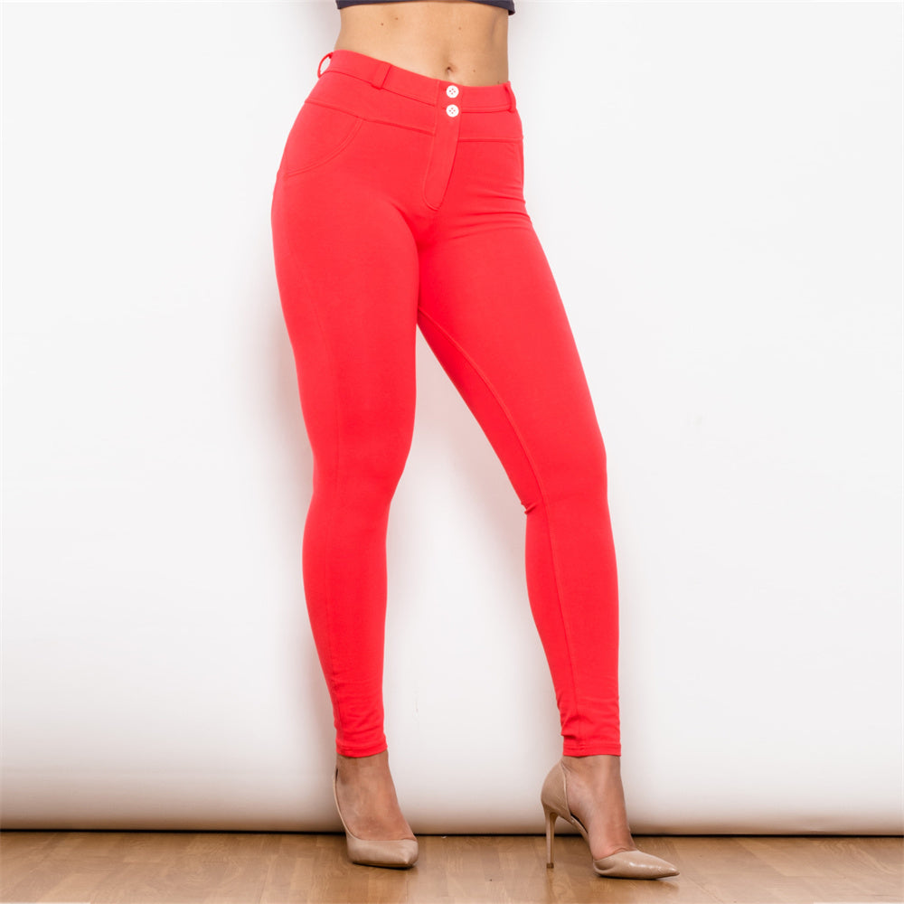 Middle Waist Red Knitted Leggings Melody Wear™️