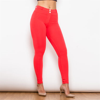 Middle Waist Red Knitted Leggings Melody Wear™️