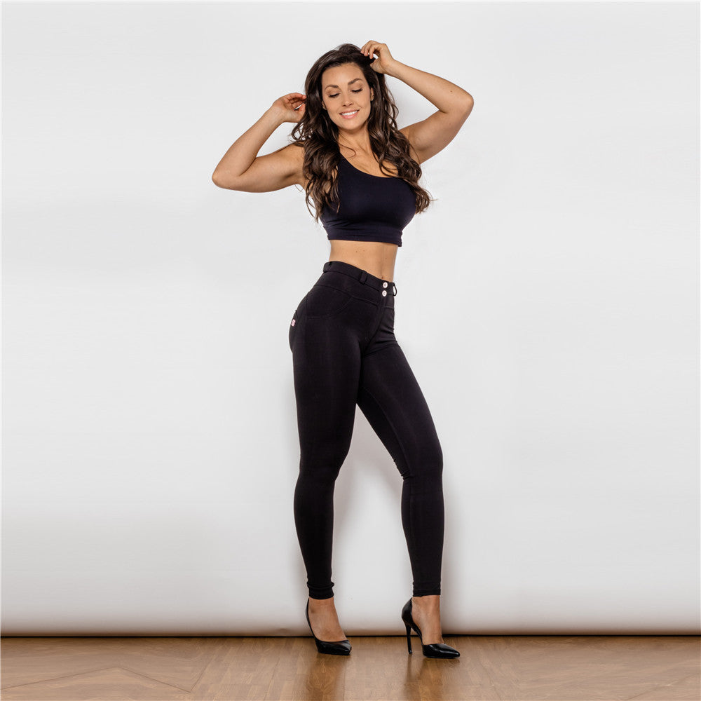 Middle Waist Black Knitted Leggings Melody Wear™️