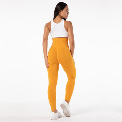 Gym Seamless Leggings High Waist Booty Leggings Scrunch Leggings Yellow Yoga Pants Compression Pants Women Melody Wear™️