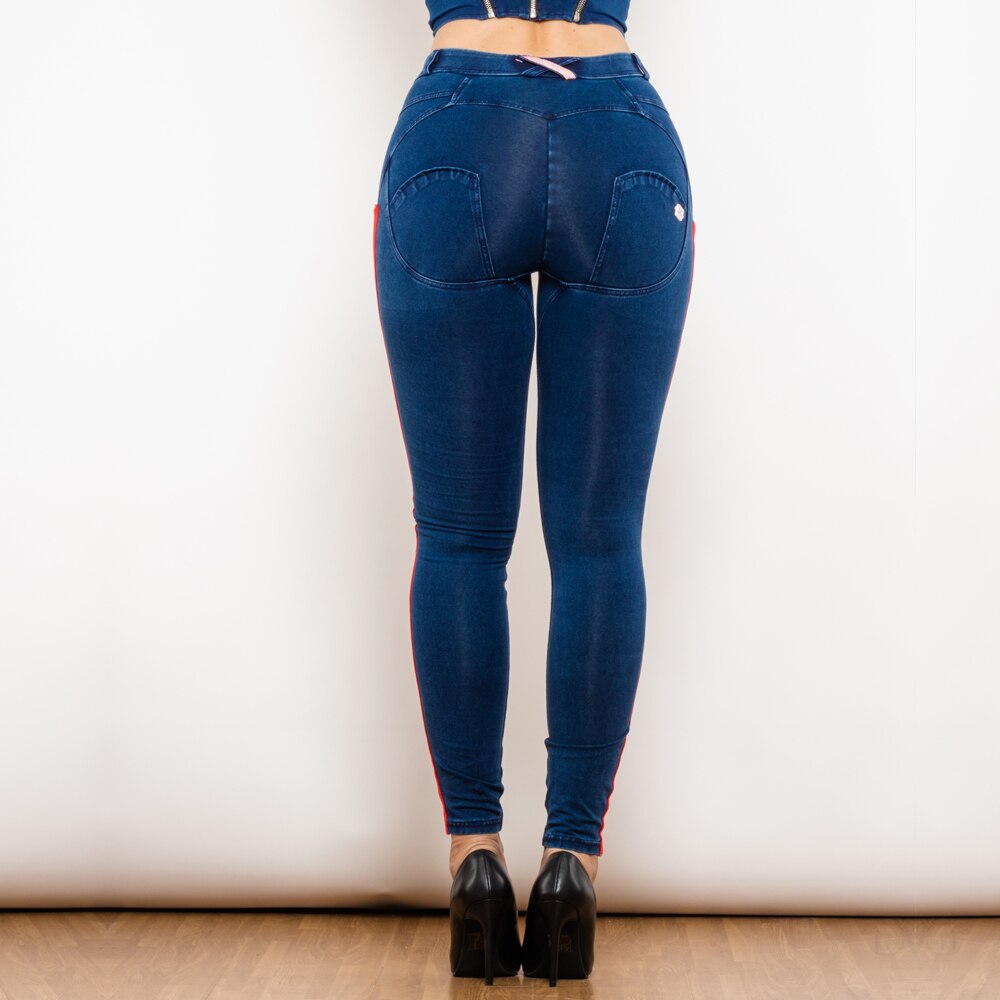 Middle Waist Dark Thread Dark Blue Jeans with Stripe Melody Wear™️