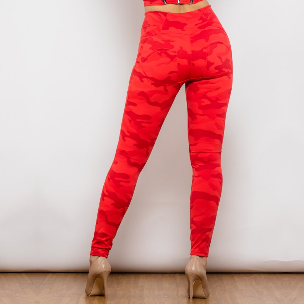 Red Camo Printed Hight Waist Pants Melody Wear™️