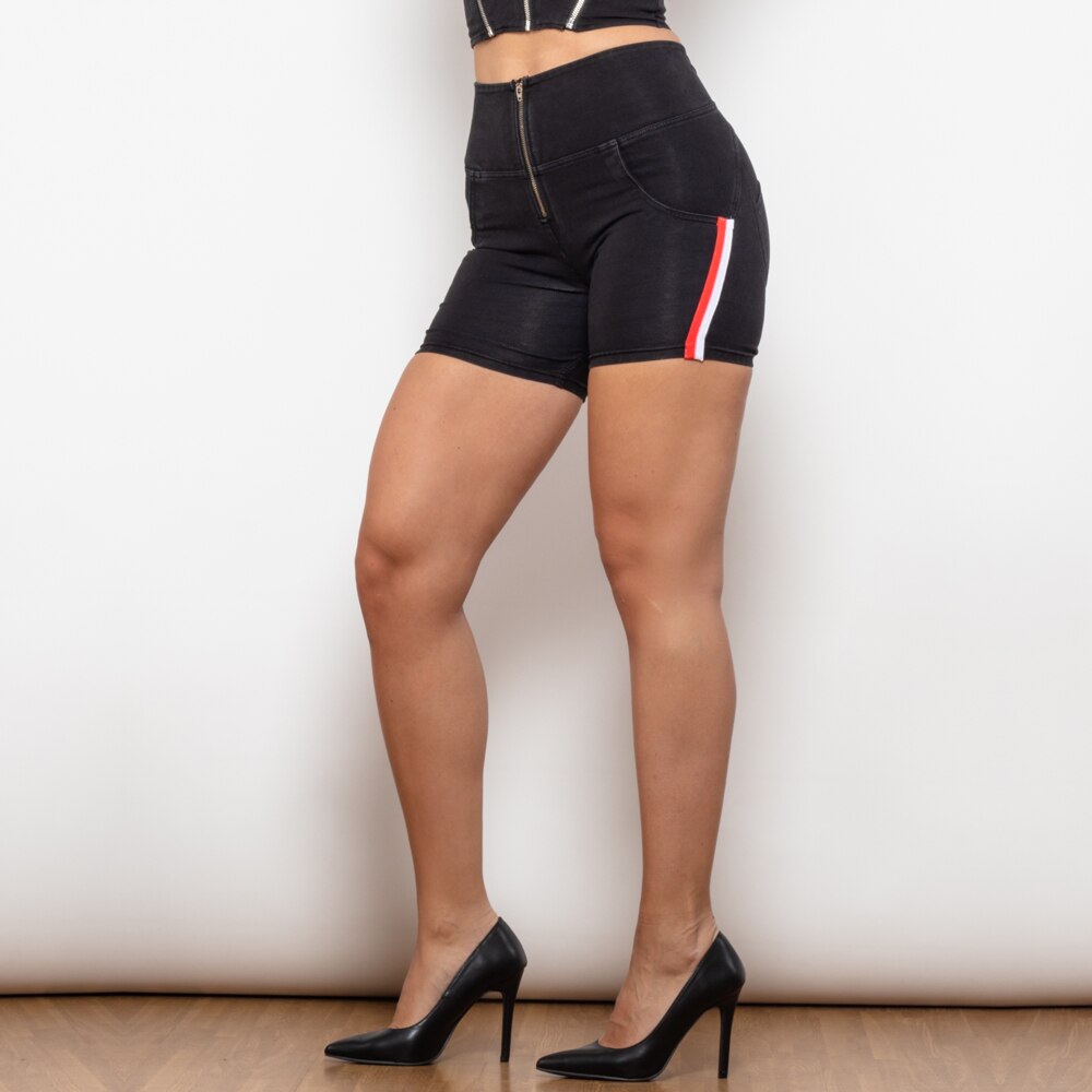 High Waist Black Lift Jeggings Shorts  with Stripe Melody Wear™️